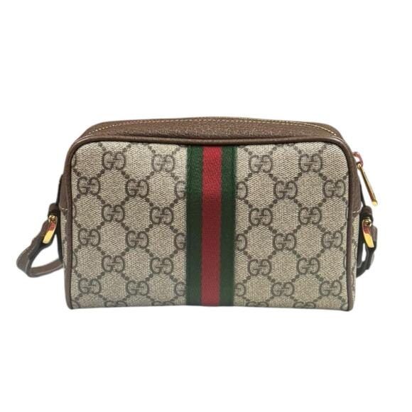 GUCCI Authentic Brown Canvas Shoulder Bag - Picture 3 of 9